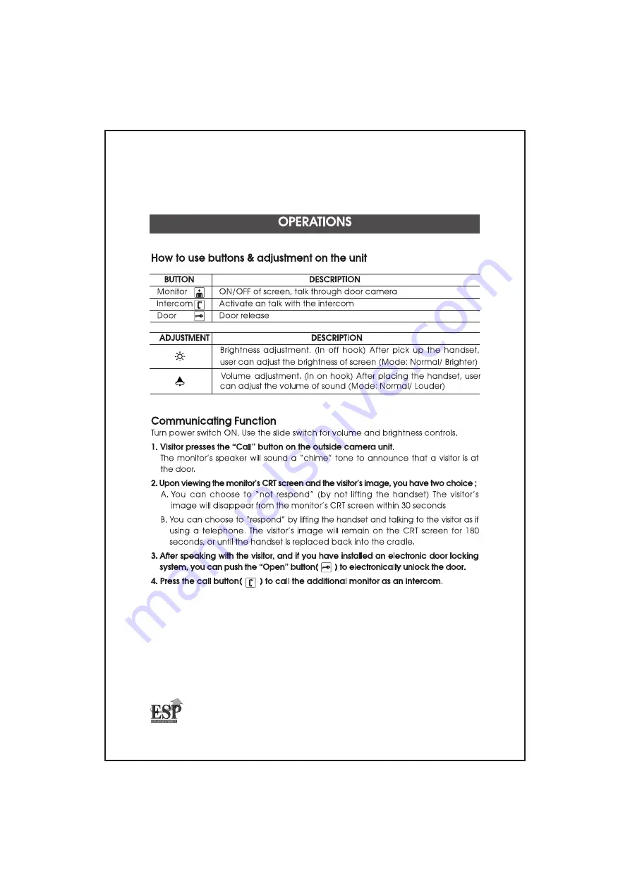 ESP Enterview 3 Operating Instructions Manual Download Page 16