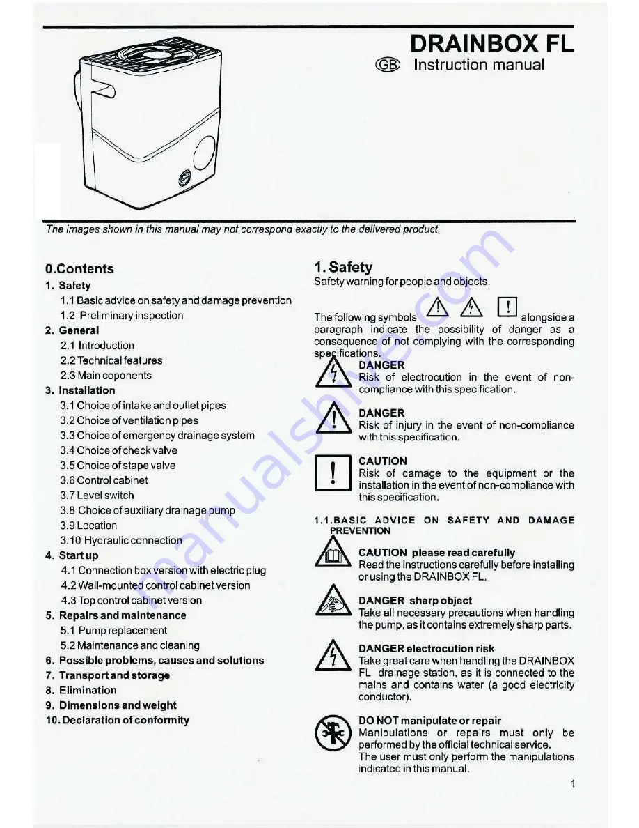 Espa Drainbox FL Instruction Manual Download Page 1