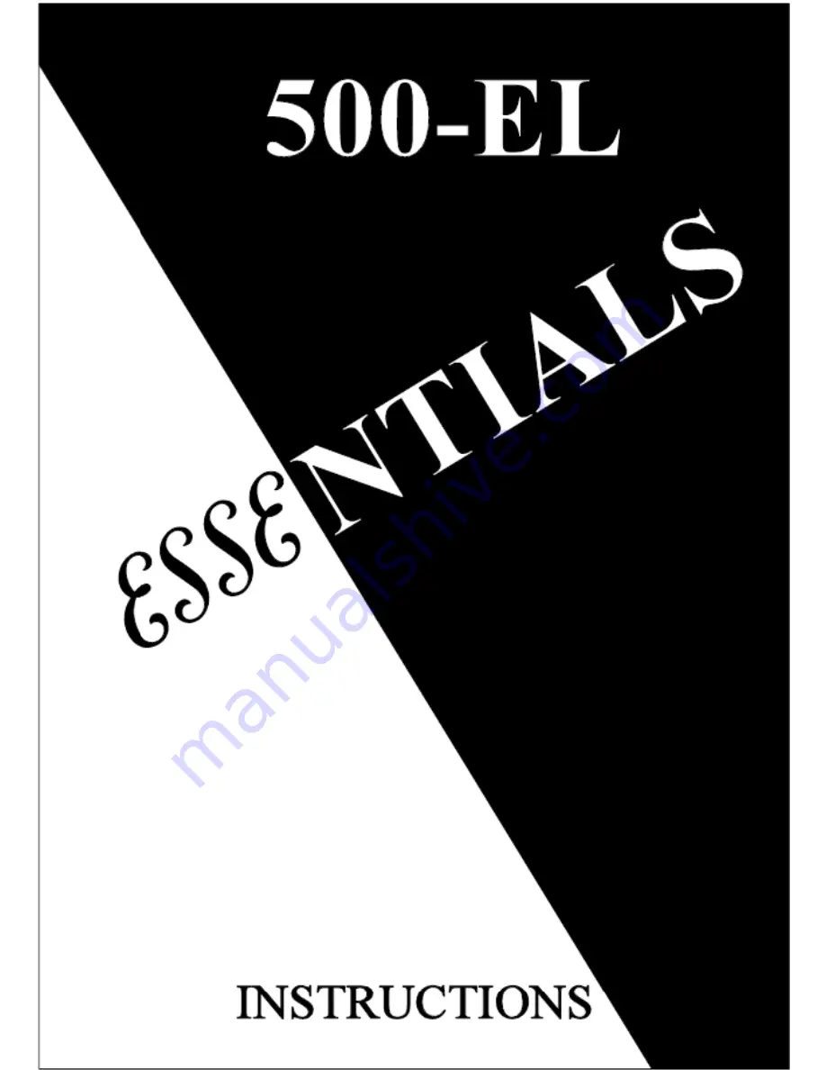 Esse 500-EL Instructions Manual Download Page 1