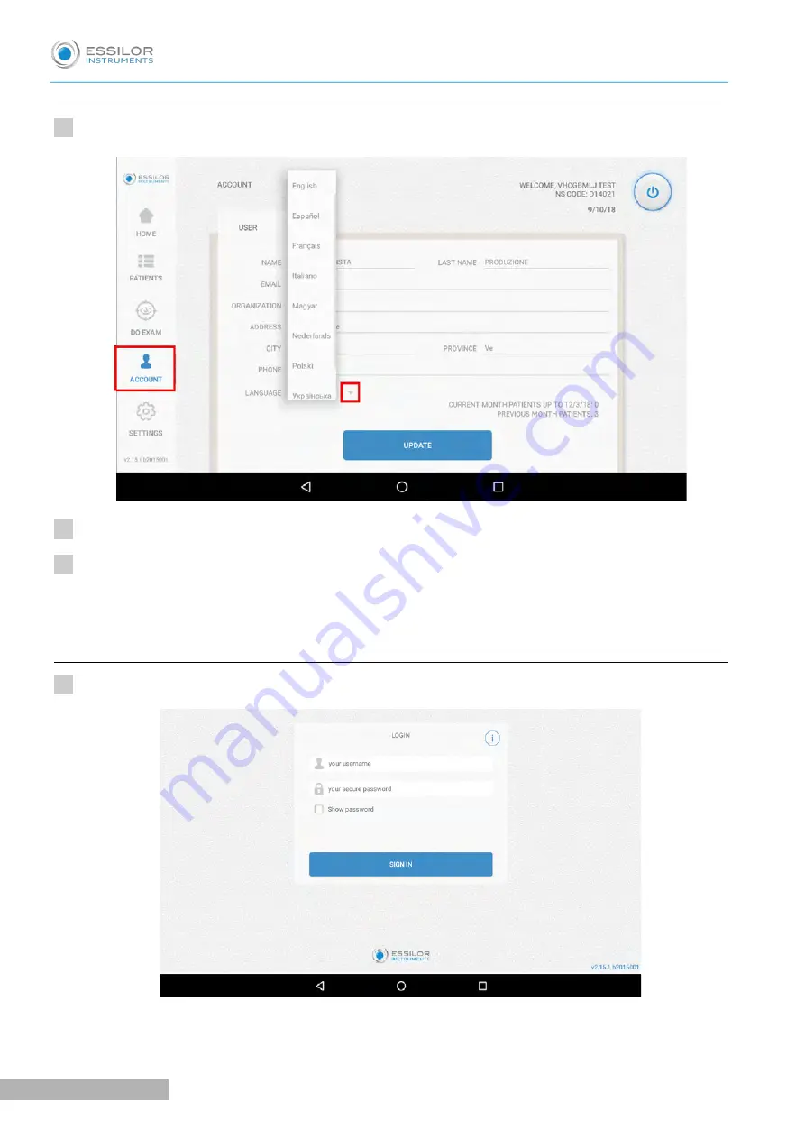 Essilor Instruments Retina 800 User Manual Download Page 61