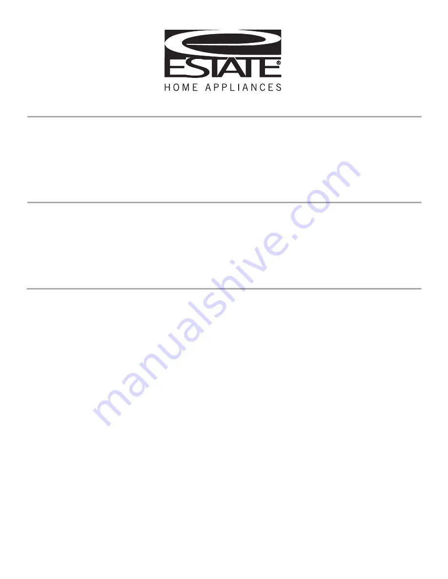 Estate TGG222VDB Use And Care Manual Download Page 1