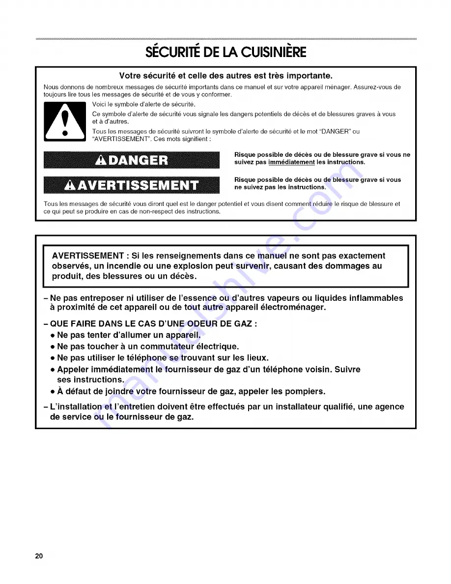 Estate TGS325MB6 Use & Care Manual Download Page 20