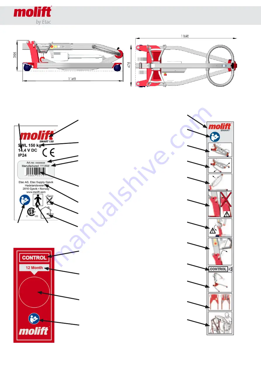 Etac Molift Smart 150 User Manual Download Page 12