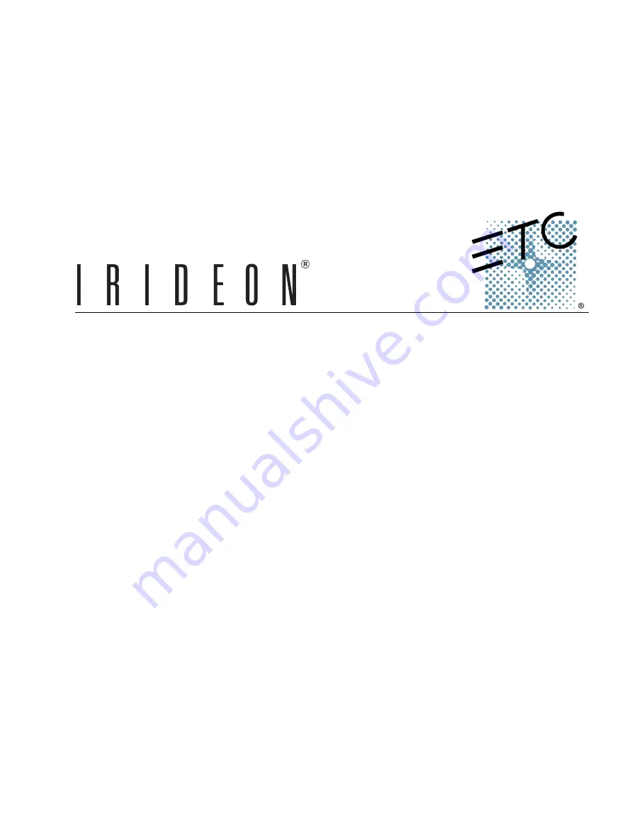 ETC IRIDEON Installation And User Manual Download Page 1