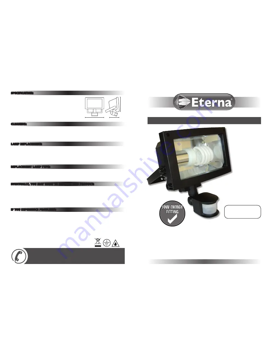 Eterna FL124BPIR Safety And Installation Instructions Download Page 1