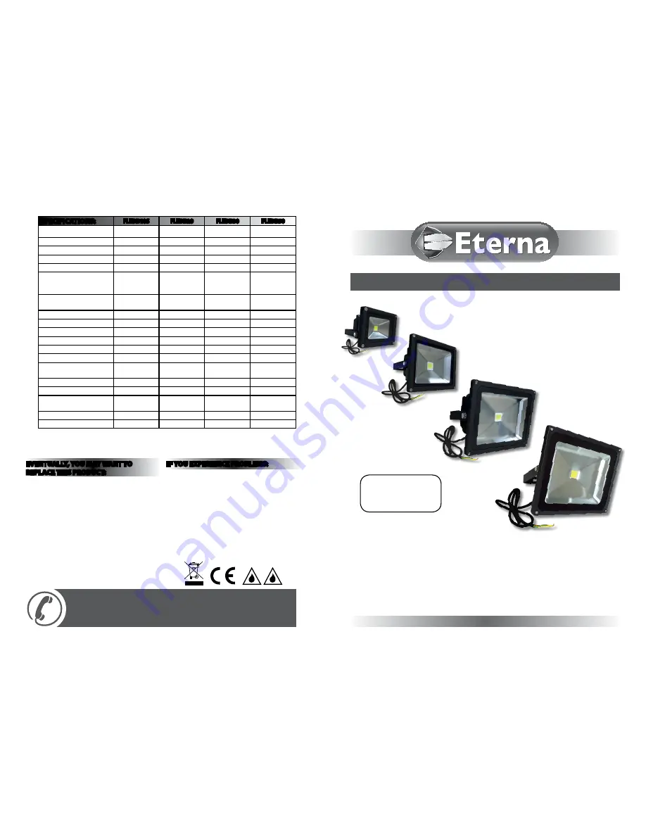 Eterna FLEDB10S Installation Instructions Download Page 1