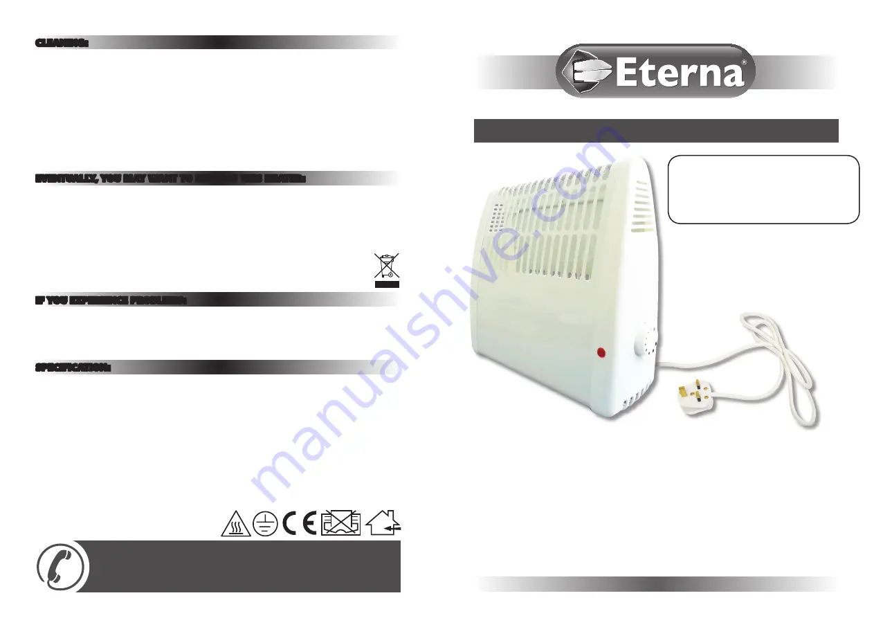 Eterna FPH400 Safety And Installation Instructions Download Page 1