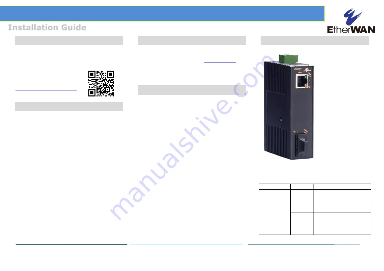 EtherWAN EX42011 Installation Manual Download Page 1