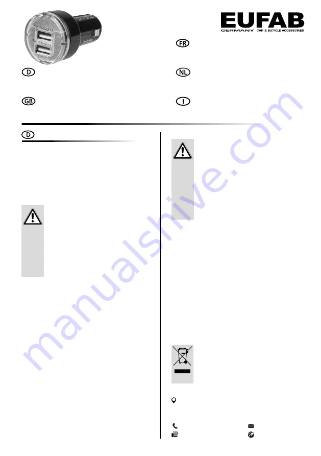 EUFAB 16551 Operating Instructions Download Page 1