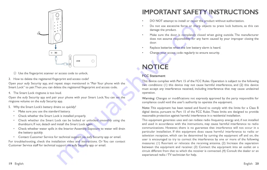 eufy Security Smart Lock Touch User Manual Download Page 12