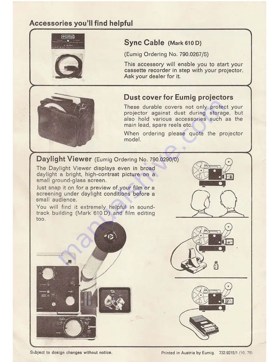 Eumig MARK 607D User Manual Download Page 13