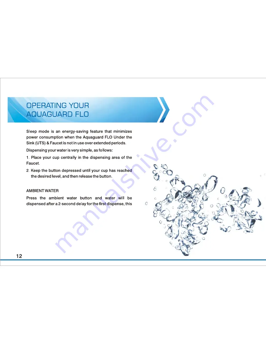 Eureka Forbes Aquaguard Flo User Manual Download Page 14