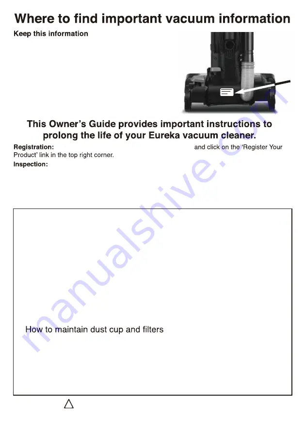 Eureka NEU250 Series Important Instructions Manual Download Page 2