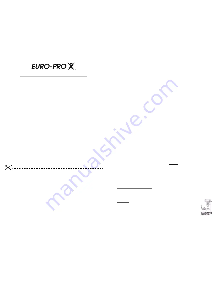 Euro-Pro BPV325H Owner'S Manual Download Page 3