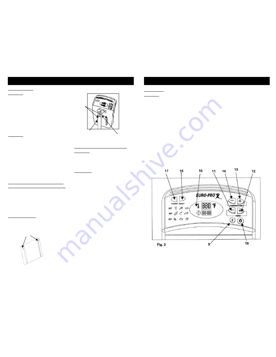 Euro-Pro ELECTRONIC DEEP FRYER F1066 Owner'S Manual Download Page 6