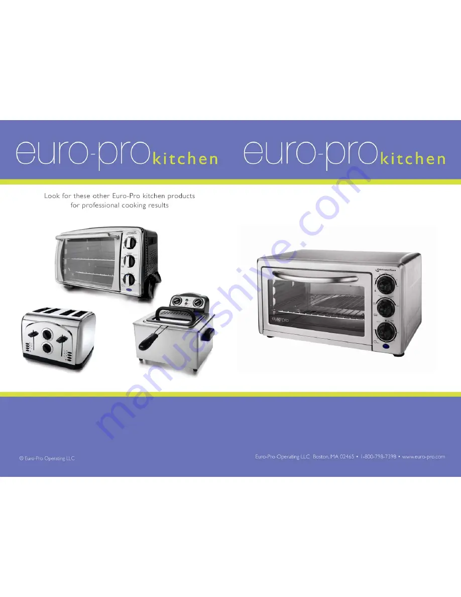 Euro-Pro TO36 Owner'S Manual Download Page 1