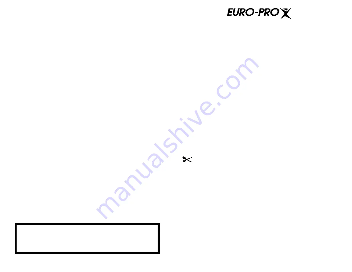 Euro-Pro UV130G Owner'S Manual Download Page 2