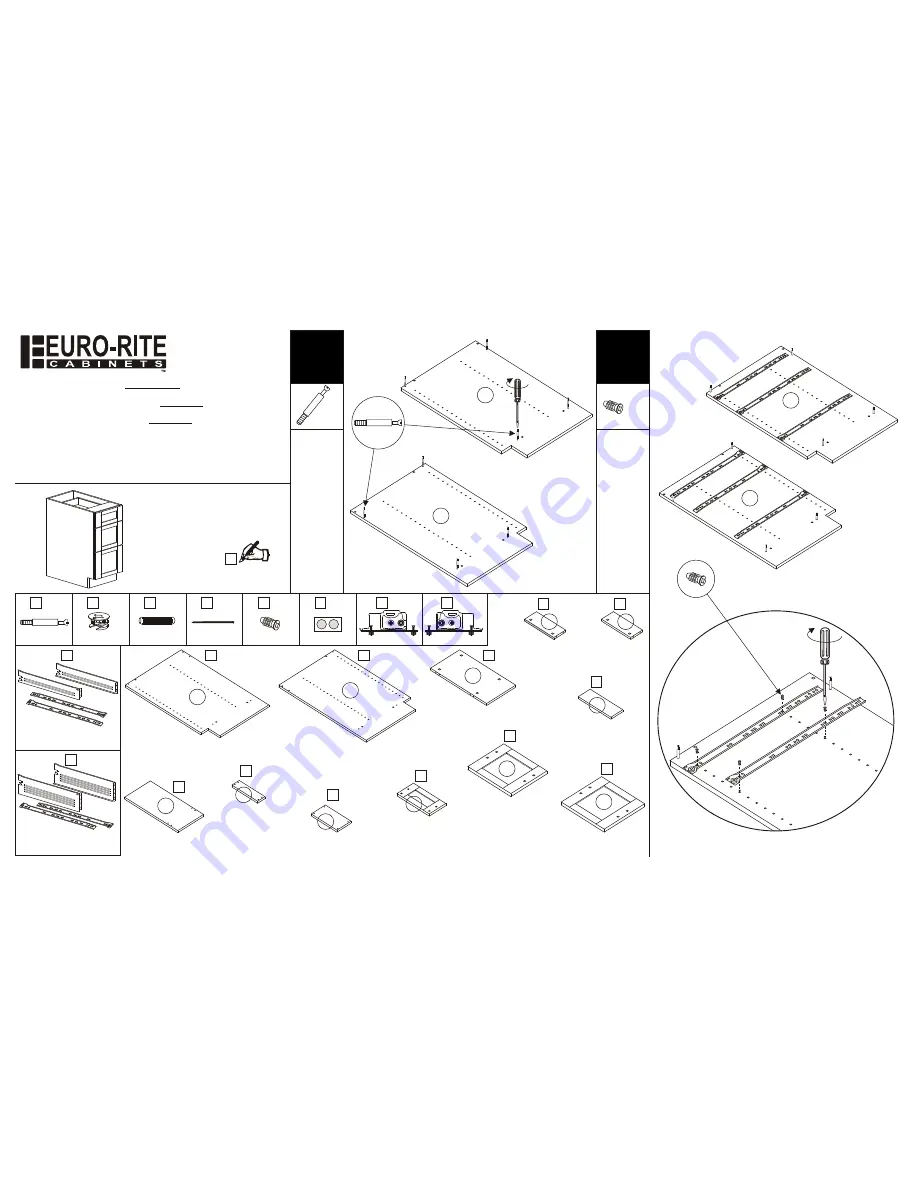 Euro-Rite Cabinets Vanity 3 Drawer Bank Скачать руководство пользователя страница 1