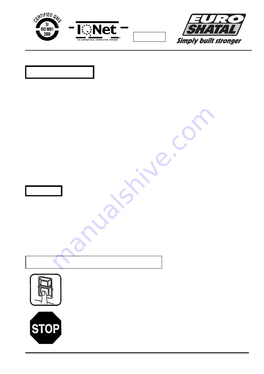 Euro Shatal TS301 Operating Instructions/Spare Parts List Download Page 9