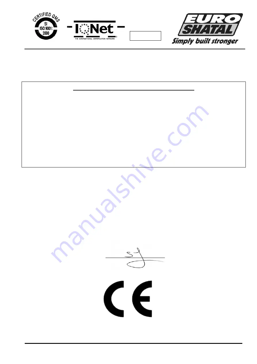 Euro Shatal TS301 Operating Instructions/Spare Parts List Download Page 24