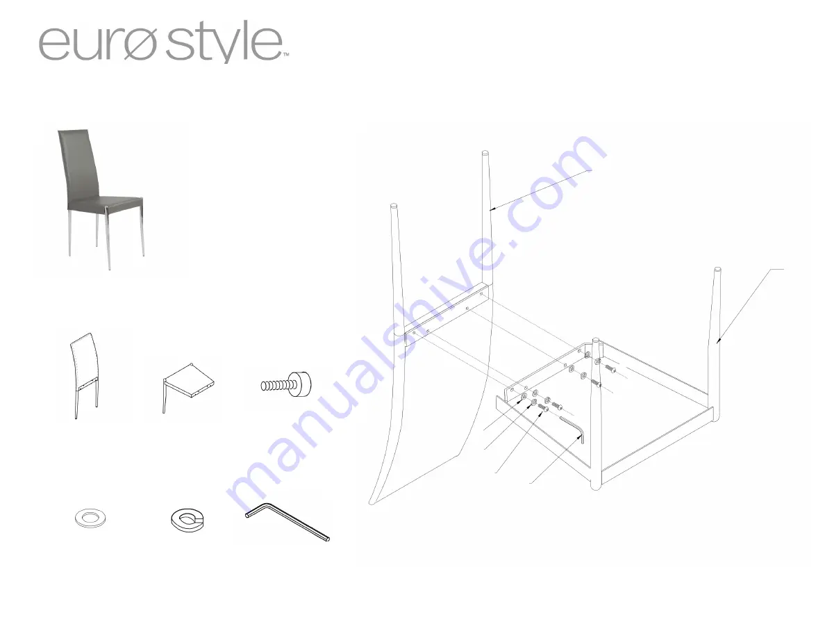 Euro Style ROSINA Side Chair Assembly Instructions Download Page 1