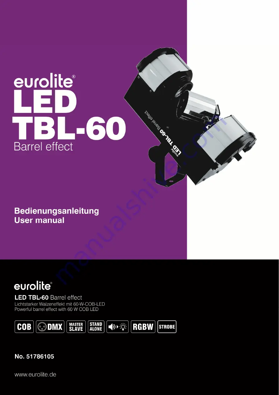 EuroLite LED TBL-60 Скачать руководство пользователя страница 1