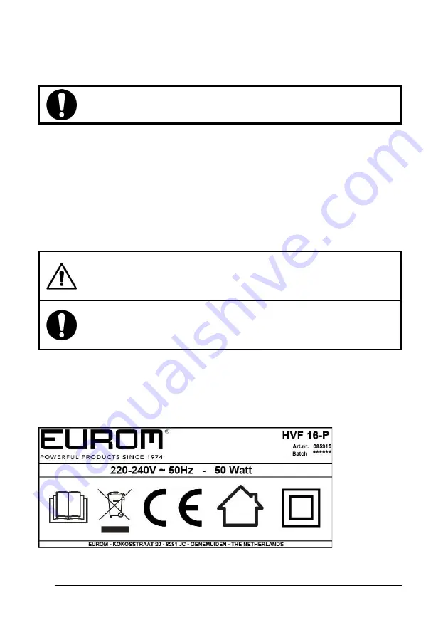 EUROM 385915 User Manual Download Page 8