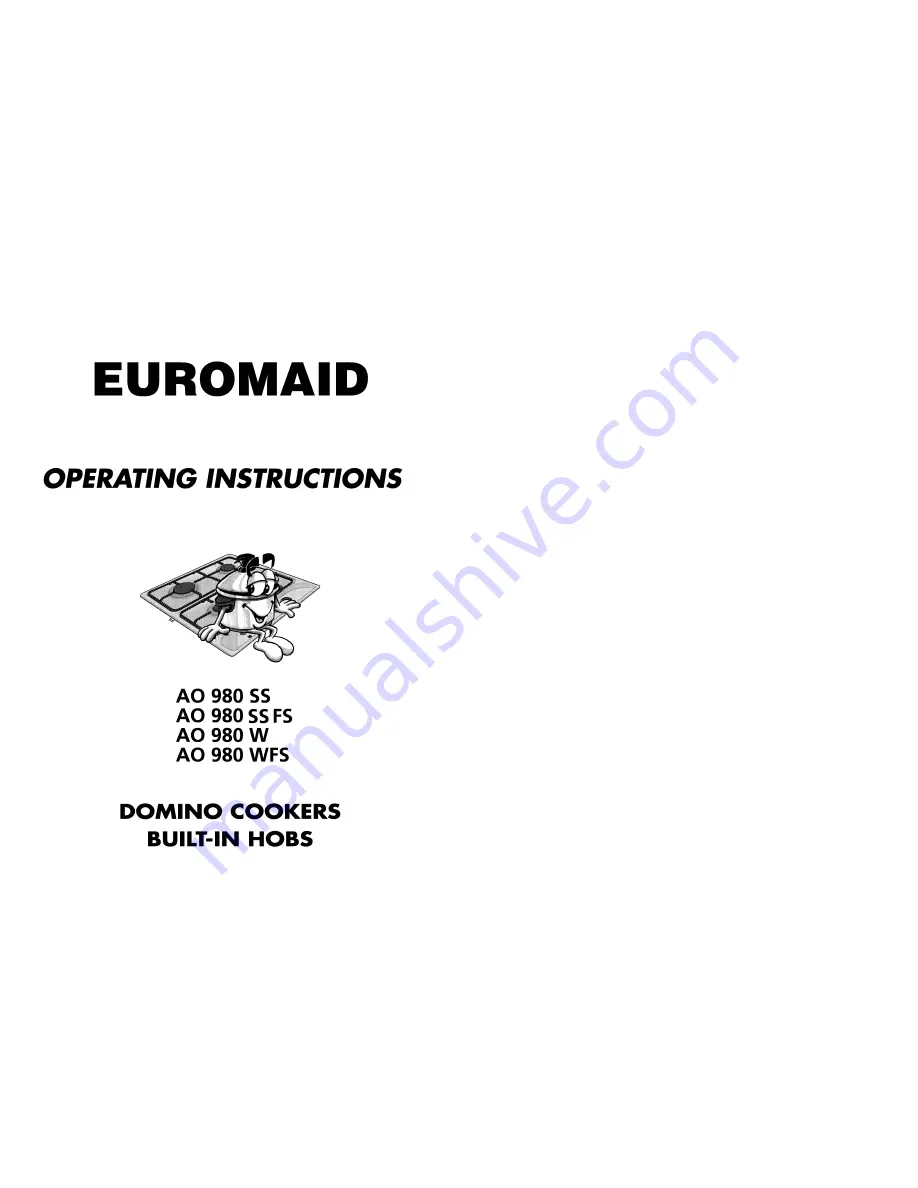 Euromaid AO 980 SS Operating Instructions Manual Download Page 1