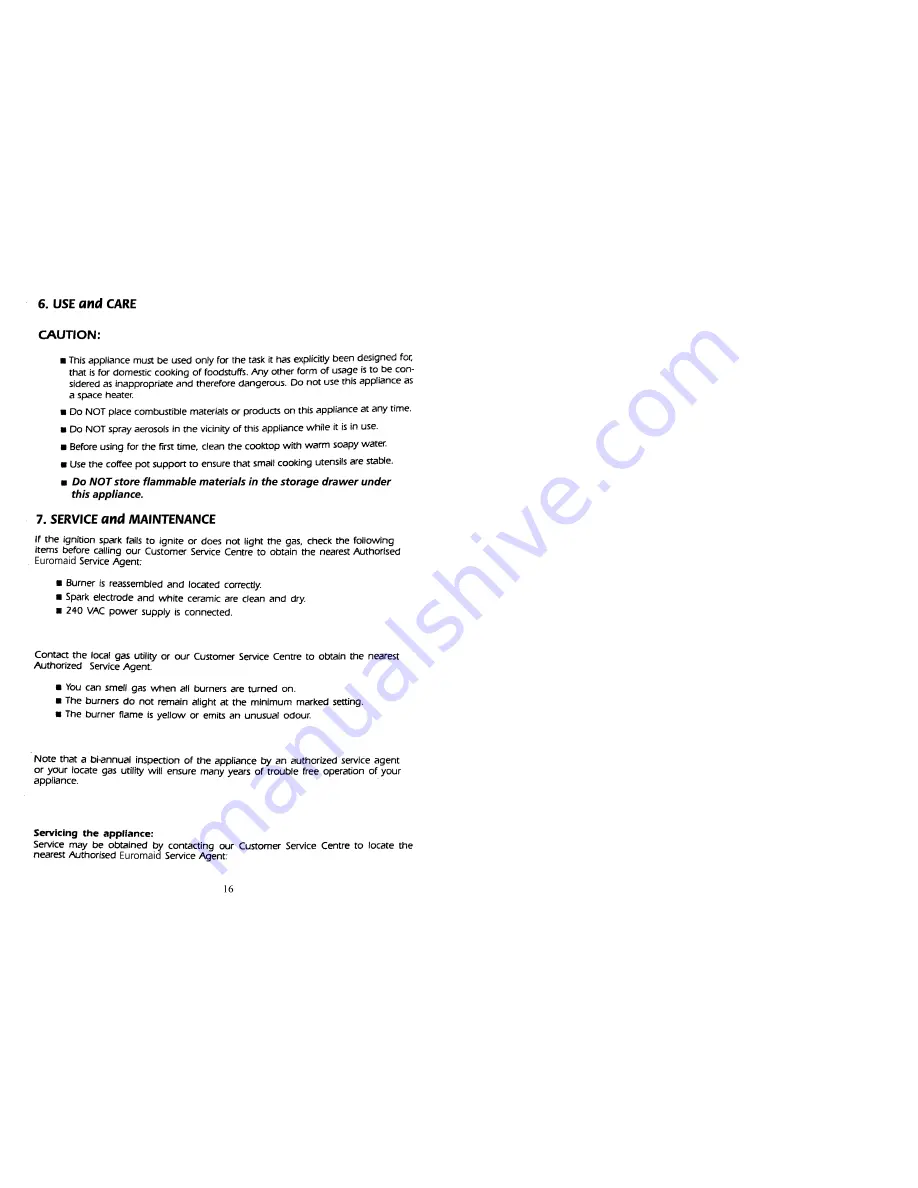 Euromaid AO 980 SS Operating Instructions Manual Download Page 17