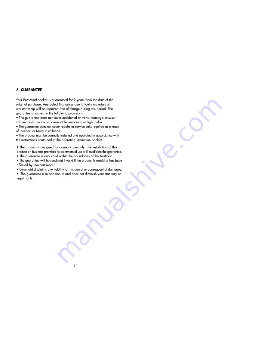 Euromaid AO 980 SS Operating Instructions Manual Download Page 18