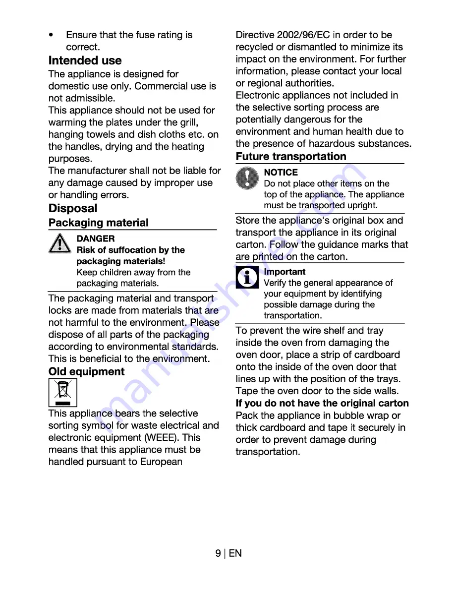 Euromaid BS8 Installation And Operation Manual Download Page 9