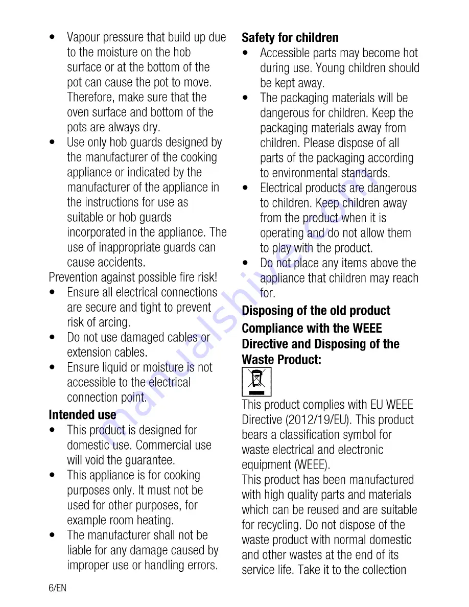 Euromaid CC64 Installation & Operating Instructions And Cooking Guidance Download Page 6