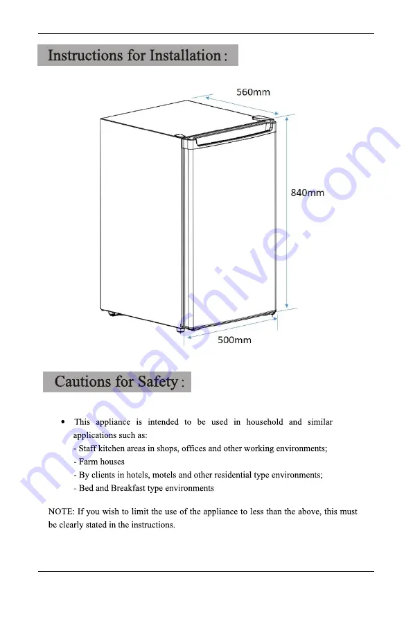 Euromaid EUFR82W User Manual Download Page 5