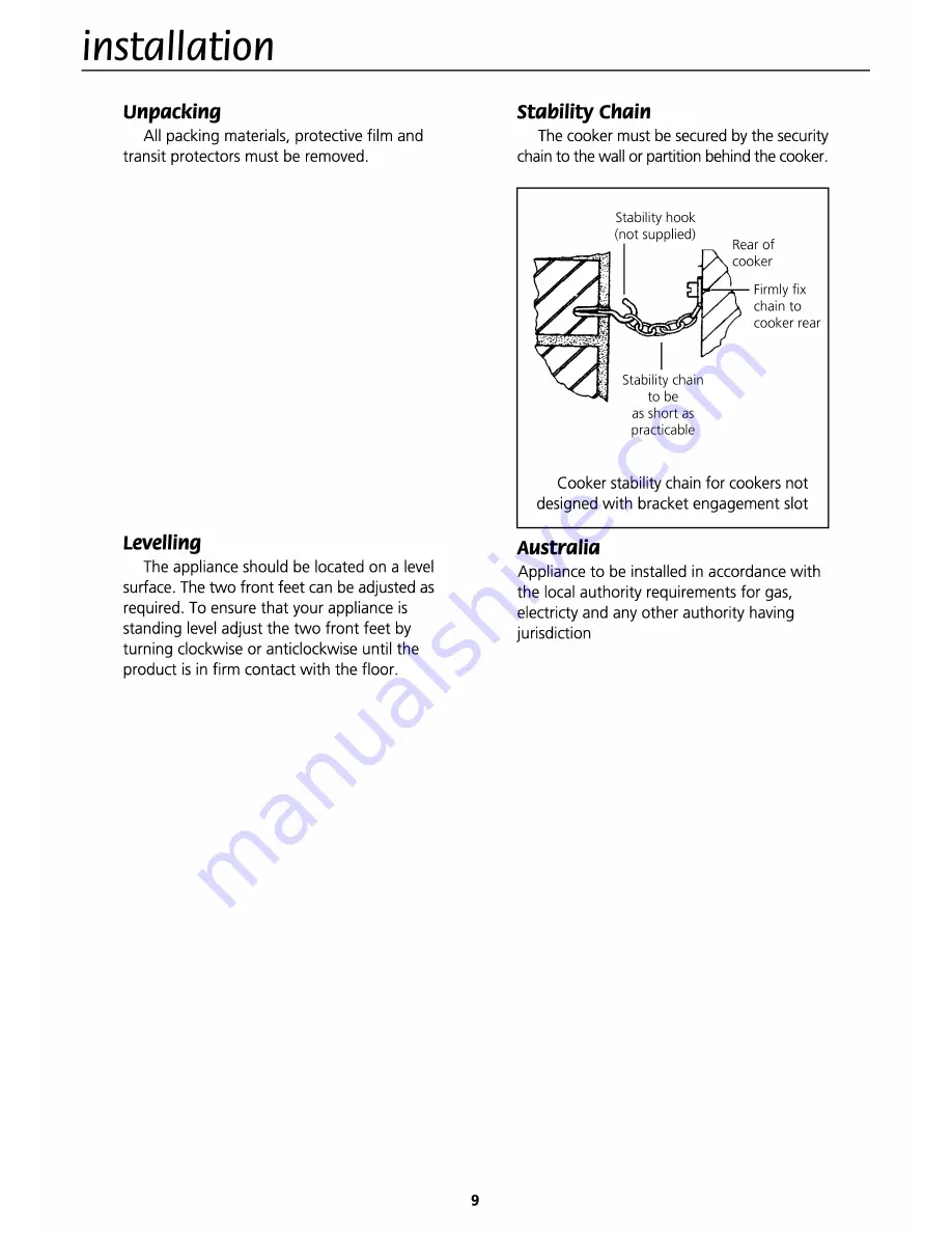 Euromaid GS60NG Installation & Operating Instructions And Cooking Guidance Download Page 9