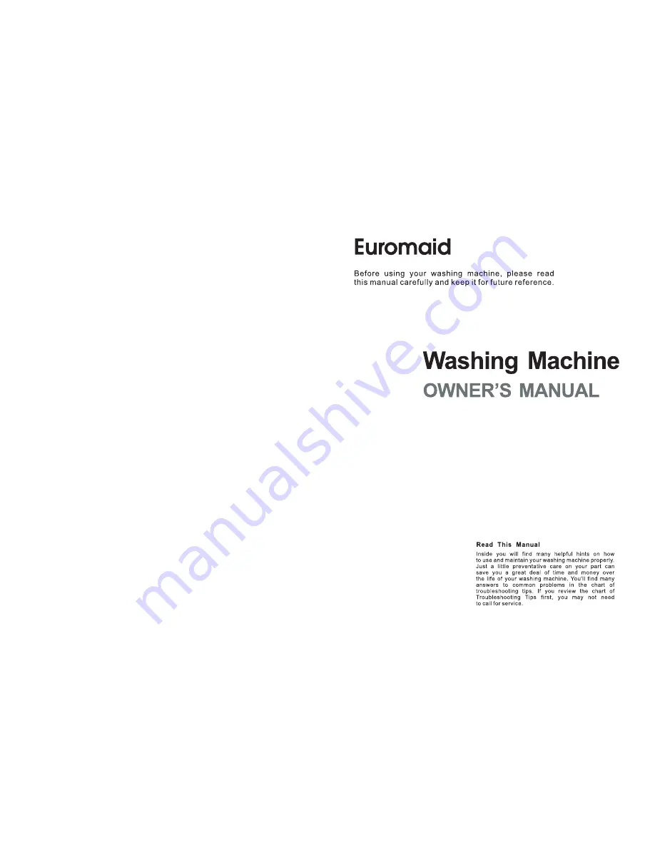 Euromaid TL10KG Owner'S Manual Download Page 1