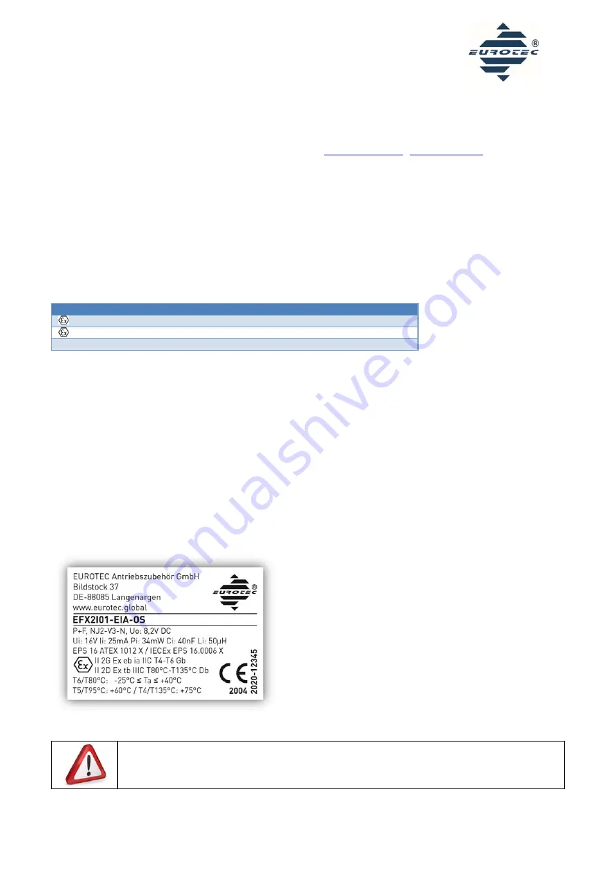 Eurotec EFX-EIA Series Operating Instructions Download Page 2