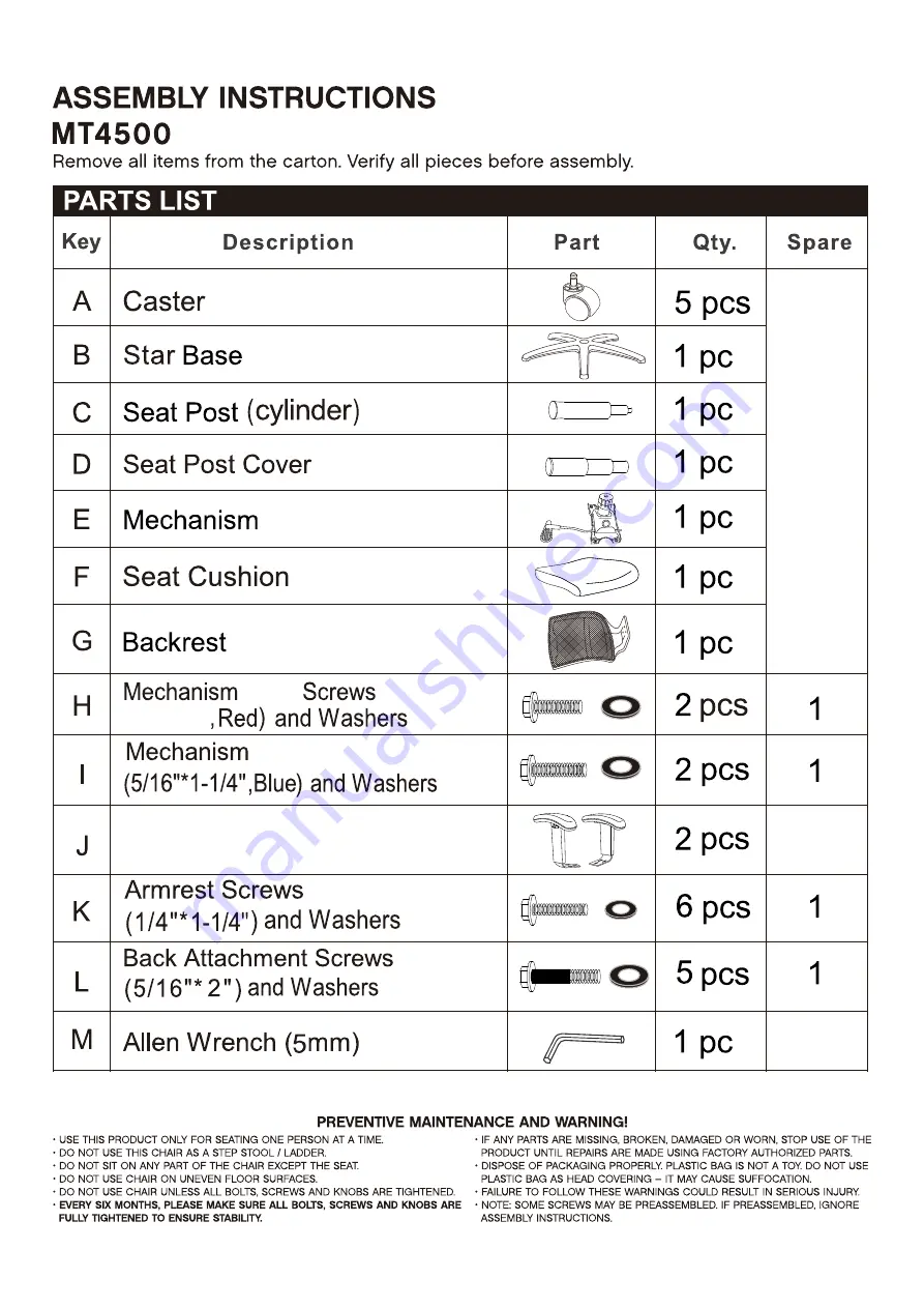 Eurotech MT4500 Assembly Instructions Download Page 2