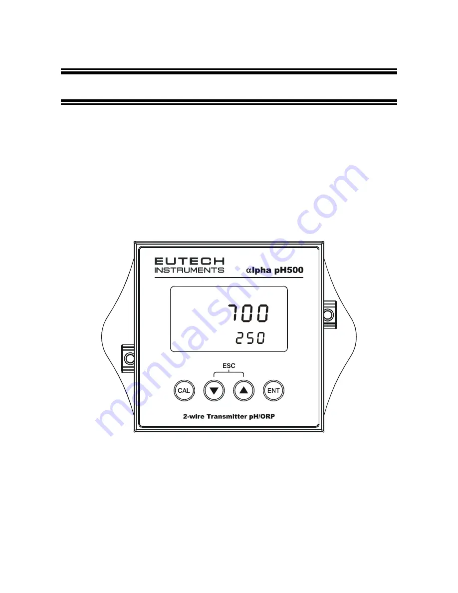 EUTECH INSTRUMENTS ALPHA PH 500 PHORP 2-WIRE TRANSMITTER (REVISION 2) Instruction Manual Download Page 4