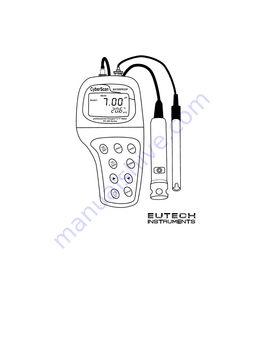 EUTECH INSTRUMENTS WATERPROOF CYBERSCAN PD 300 PHDISSOLVED OXYGEN METER Скачать руководство пользователя страница 1