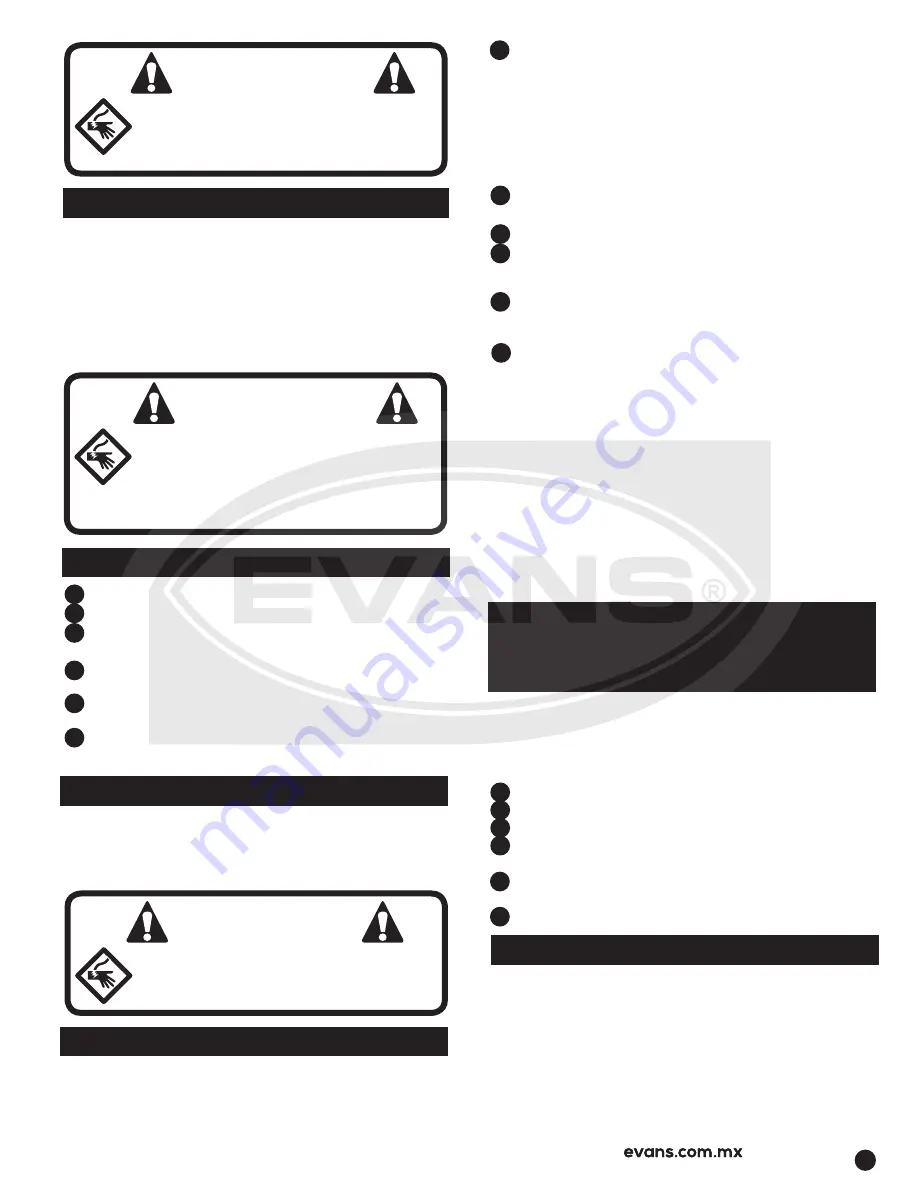 Evans G85MG1400KAE Manual Download Page 19