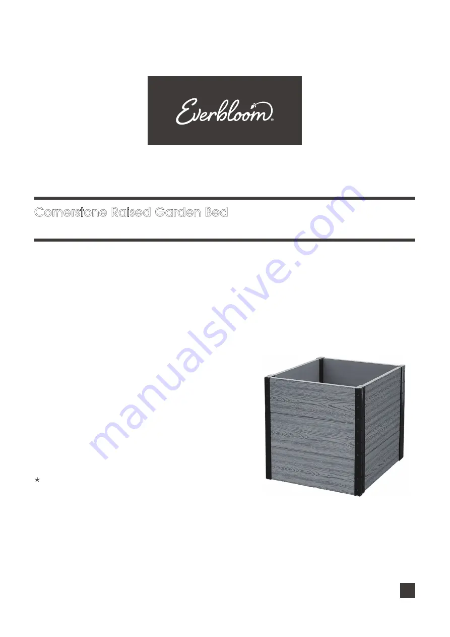 Everbloom Cornerstone R212421 Installation Manual Download Page 1