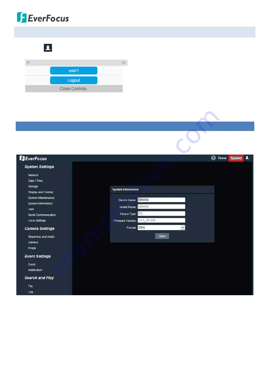 EverFocus 288 Series User Manual Download Page 40