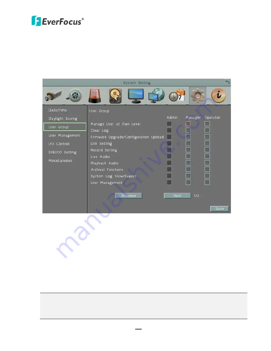 EverFocus ECOR960 16F2 User Manual Download Page 109