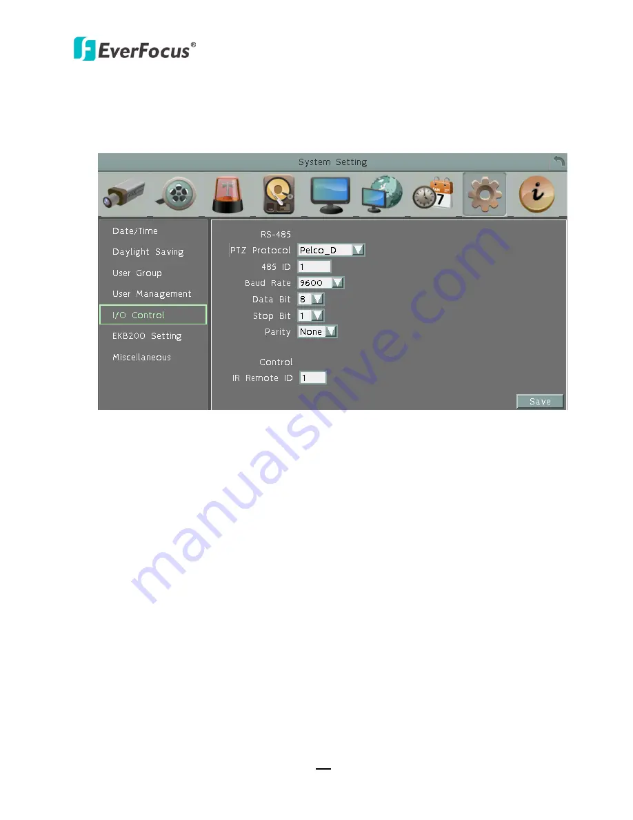 EverFocus ECOR960 16F2 User Manual Download Page 113