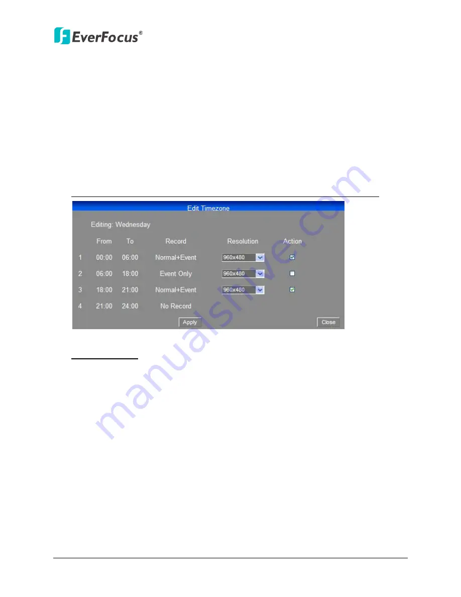 EverFocus NVR 8004X User Manual Download Page 73