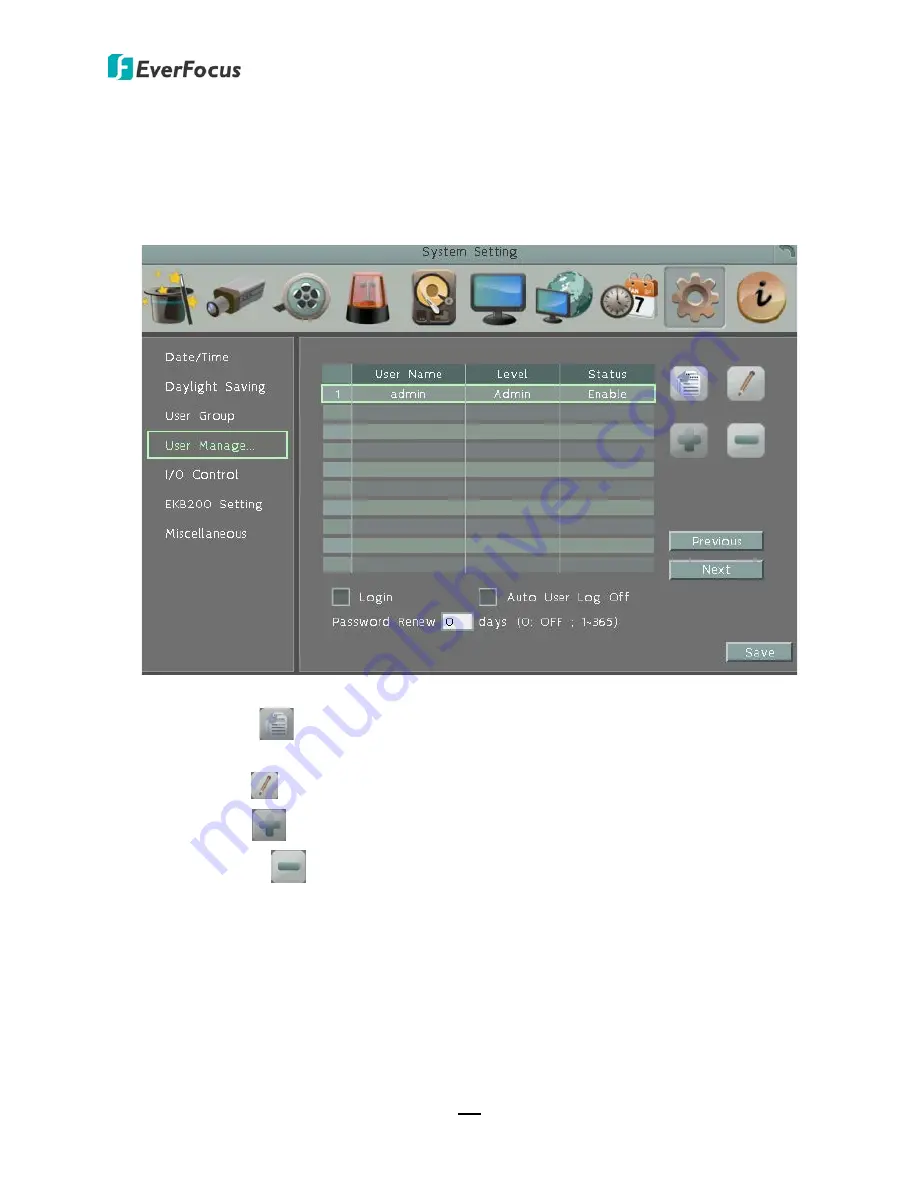 EverFocus PARAGON FHD 16x4 User Manual Download Page 128