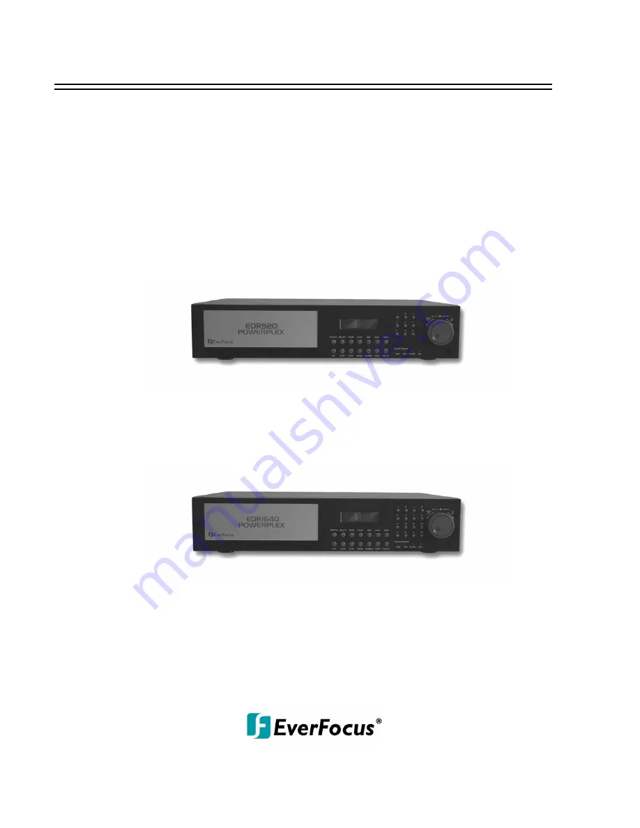 EverFocus PowerPlex EDR-1640 Installation & Operation Manual Download Page 1