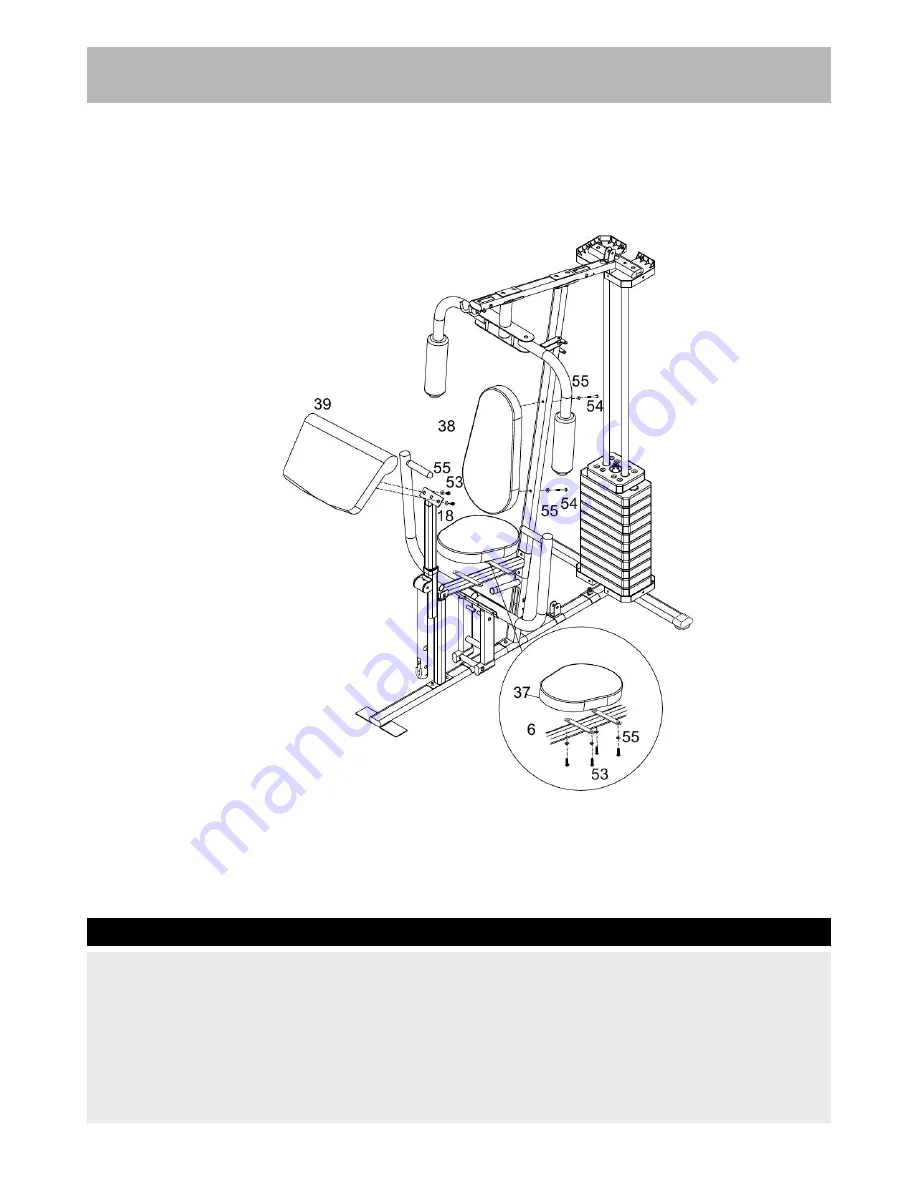 Everlast 58Kgs Home Gym Assembly & User Instructions Download Page 20