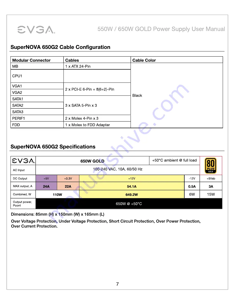 EVGA 550G2 User Manual Download Page 9