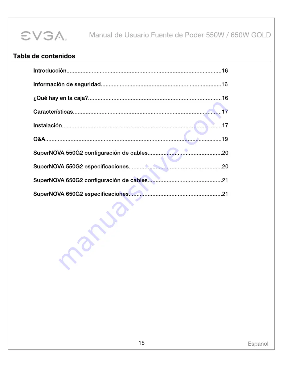 EVGA 550G2 User Manual Download Page 17